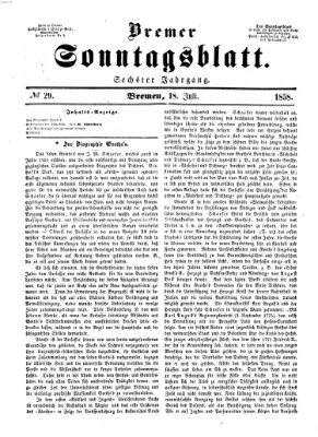 Bremer Sonntagsblatt Sonntag 18. Juli 1858