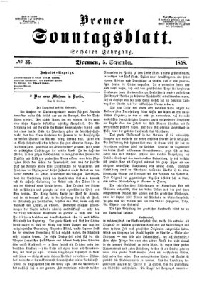 Bremer Sonntagsblatt Sonntag 5. September 1858