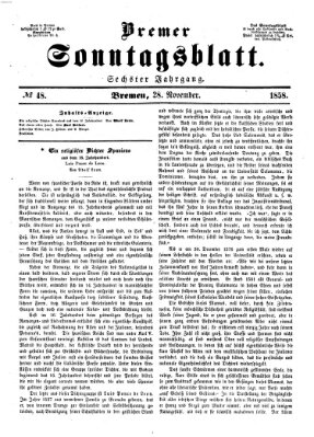 Bremer Sonntagsblatt Sonntag 28. November 1858