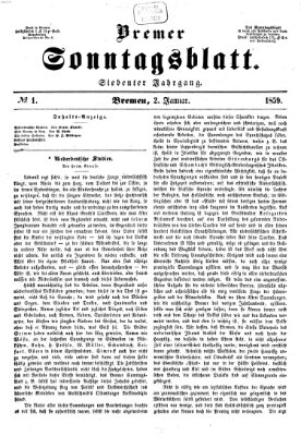 Bremer Sonntagsblatt Sonntag 2. Januar 1859