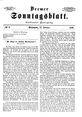 Bremer Sonntagsblatt Sonntag 27. Februar 1859