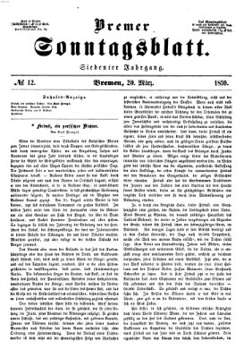 Bremer Sonntagsblatt Sonntag 20. März 1859