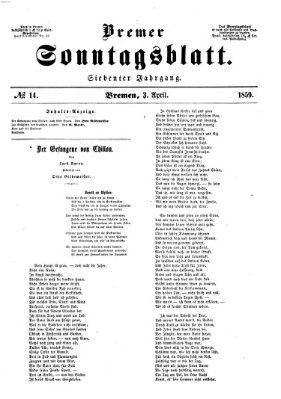 Bremer Sonntagsblatt Sonntag 3. April 1859