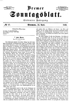 Bremer Sonntagsblatt Sonntag 24. April 1859