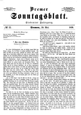 Bremer Sonntagsblatt Sonntag 29. Mai 1859