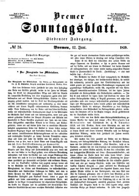 Bremer Sonntagsblatt Sonntag 12. Juni 1859