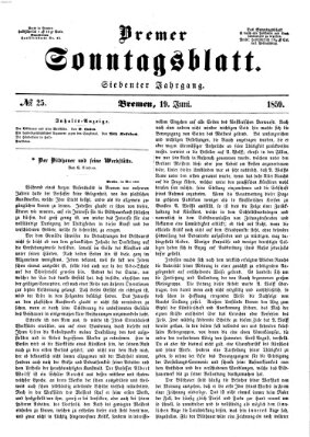 Bremer Sonntagsblatt Sonntag 19. Juni 1859