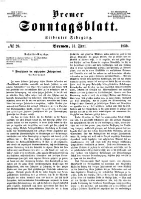 Bremer Sonntagsblatt Sonntag 26. Juni 1859