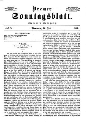 Bremer Sonntagsblatt Sonntag 10. Juli 1859