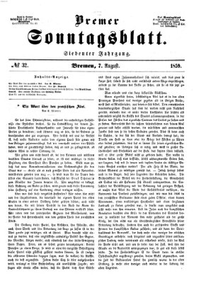 Bremer Sonntagsblatt Sonntag 7. August 1859