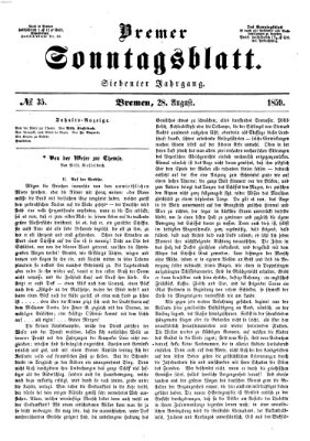 Bremer Sonntagsblatt Sonntag 28. August 1859