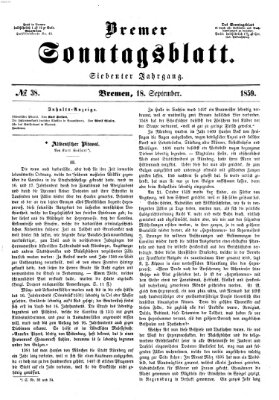 Bremer Sonntagsblatt Sonntag 18. September 1859