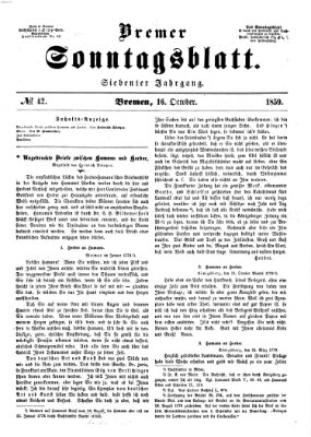 Bremer Sonntagsblatt Sonntag 16. Oktober 1859