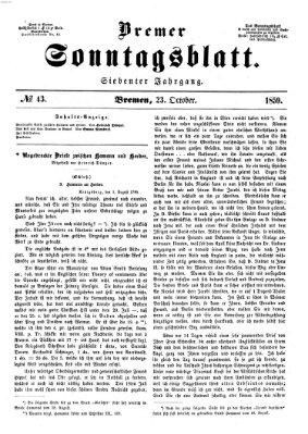 Bremer Sonntagsblatt Sonntag 23. Oktober 1859