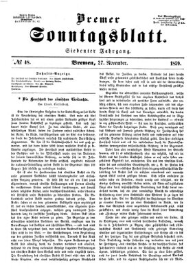 Bremer Sonntagsblatt Sonntag 27. November 1859
