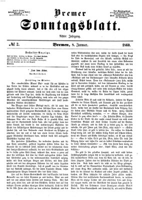 Bremer Sonntagsblatt Sonntag 8. Januar 1860