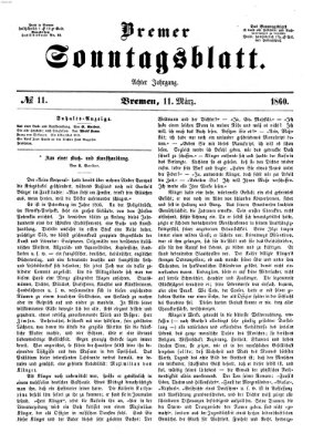 Bremer Sonntagsblatt Sonntag 11. März 1860