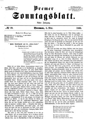 Bremer Sonntagsblatt Sonntag 6. Mai 1860