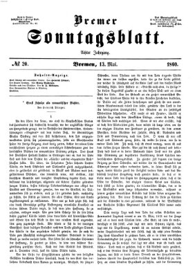 Bremer Sonntagsblatt Sonntag 13. Mai 1860