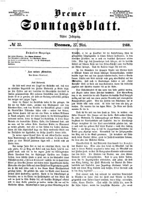 Bremer Sonntagsblatt Sonntag 27. Mai 1860