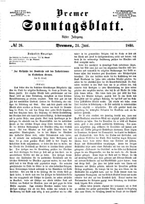 Bremer Sonntagsblatt Sonntag 24. Juni 1860