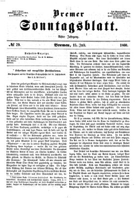 Bremer Sonntagsblatt Sonntag 15. Juli 1860