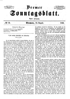 Bremer Sonntagsblatt Sonntag 19. August 1860