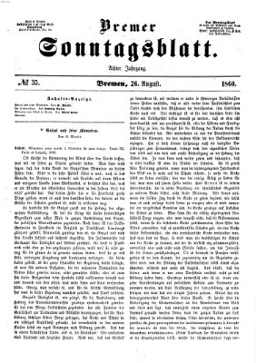 Bremer Sonntagsblatt Sonntag 26. August 1860