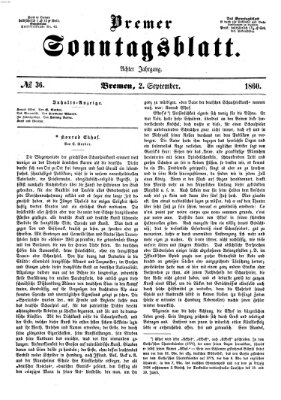 Bremer Sonntagsblatt Sonntag 2. September 1860