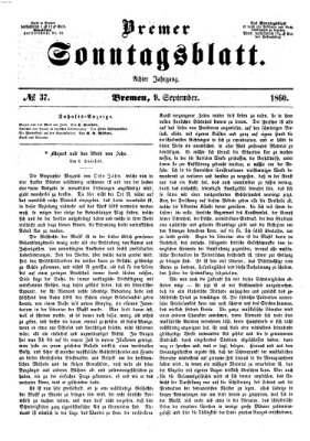 Bremer Sonntagsblatt Sonntag 9. September 1860