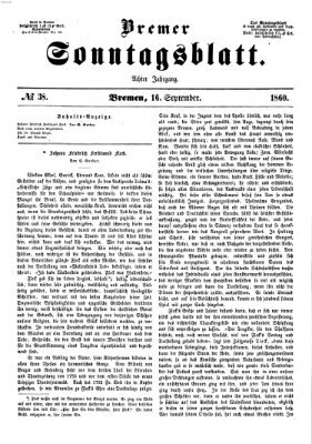 Bremer Sonntagsblatt Sonntag 16. September 1860