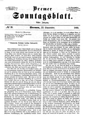 Bremer Sonntagsblatt Sonntag 23. September 1860