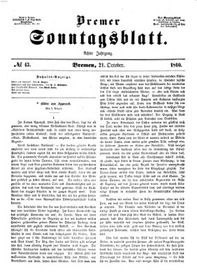 Bremer Sonntagsblatt Sonntag 21. Oktober 1860