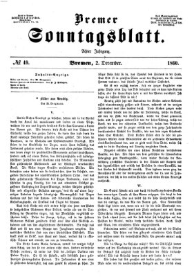 Bremer Sonntagsblatt Sonntag 2. Dezember 1860