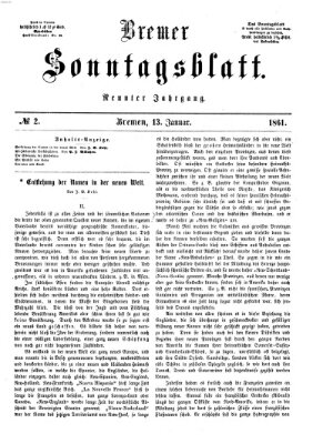 Bremer Sonntagsblatt Sonntag 13. Januar 1861