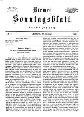 Bremer Sonntagsblatt Sonntag 27. Januar 1861