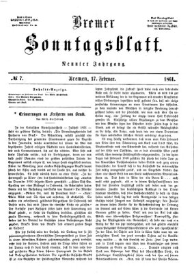 Bremer Sonntagsblatt Sonntag 17. Februar 1861