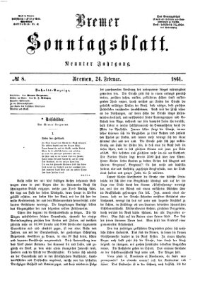 Bremer Sonntagsblatt Sonntag 24. Februar 1861