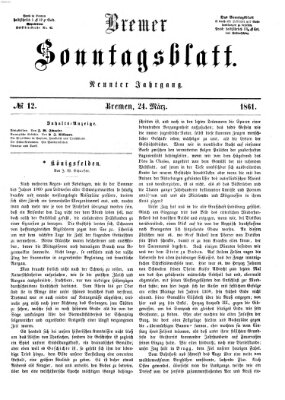 Bremer Sonntagsblatt Sonntag 24. März 1861