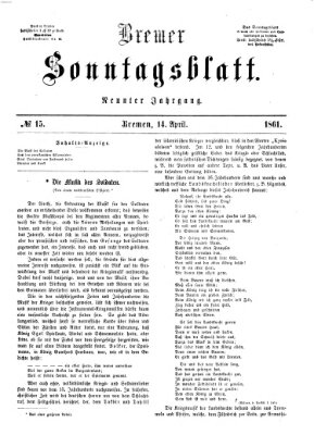 Bremer Sonntagsblatt Sonntag 14. April 1861