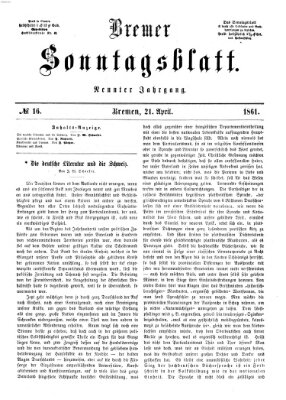 Bremer Sonntagsblatt Sonntag 21. April 1861