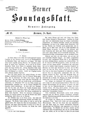 Bremer Sonntagsblatt Sonntag 28. April 1861