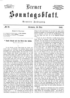 Bremer Sonntagsblatt Sonntag 19. Mai 1861