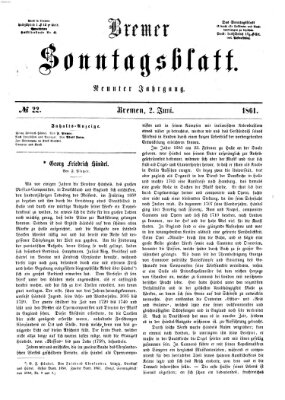 Bremer Sonntagsblatt Sonntag 2. Juni 1861