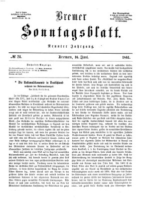 Bremer Sonntagsblatt Sonntag 16. Juni 1861