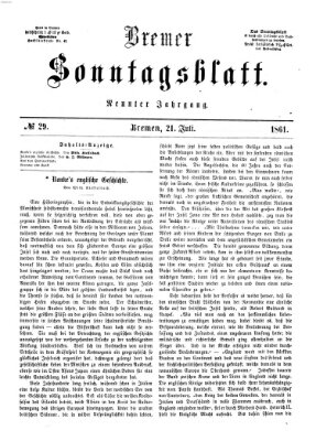 Bremer Sonntagsblatt Sonntag 21. Juli 1861