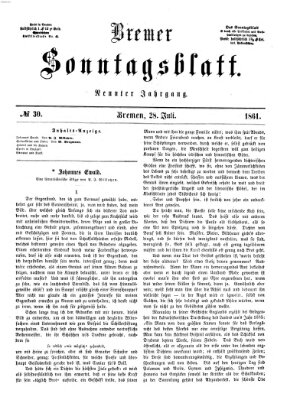 Bremer Sonntagsblatt Sonntag 28. Juli 1861