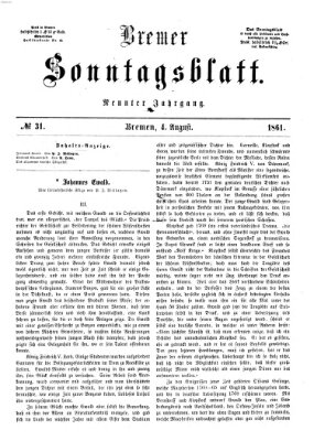 Bremer Sonntagsblatt Sonntag 4. August 1861