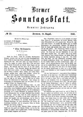 Bremer Sonntagsblatt Sonntag 18. August 1861