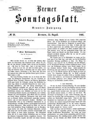 Bremer Sonntagsblatt Sonntag 25. August 1861